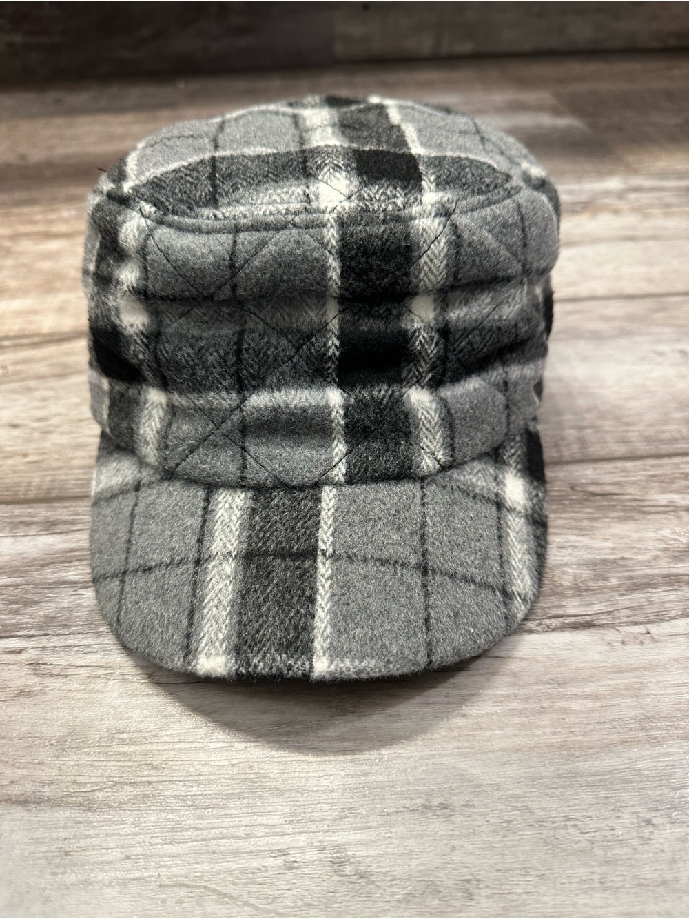 Duluth Trading Co Gray Plaid Military Cap for Men